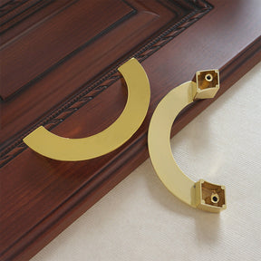 Modern Semicircle Brass Cabinet Handles for Kitchen -Homdiy