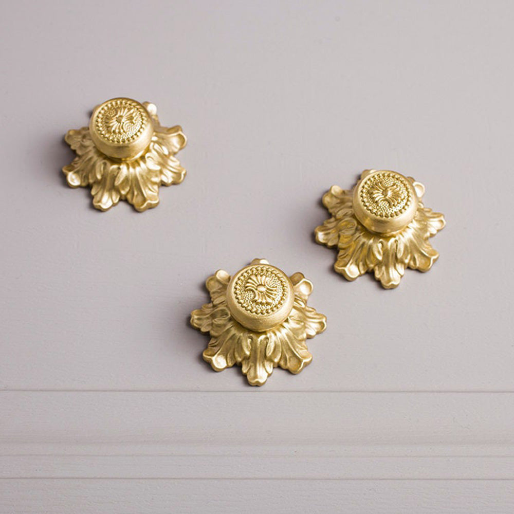 Classic Gold Solid Brass Cabinet Knobs Drawer Handles -Homdiy