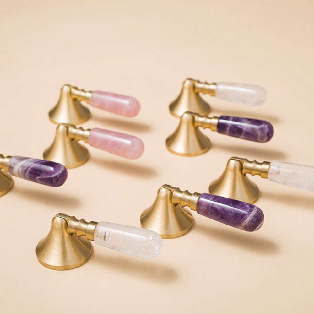 European Luxury Crystal Brass Knobs Cabinet Hardware -Homdiy